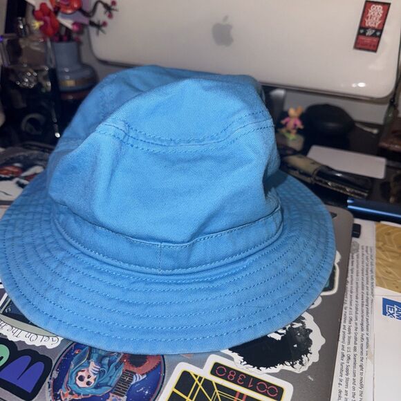 Adidas Unisex Originals Washed Bucket Hat Cap Sky Rush Blue/White - Picture 2 of 4